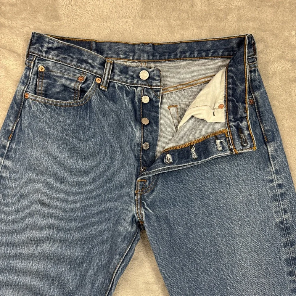 Levis 501XX Jeans Mens‎ 32x34 Button Fly Straight Blue Denim Original Red Tab